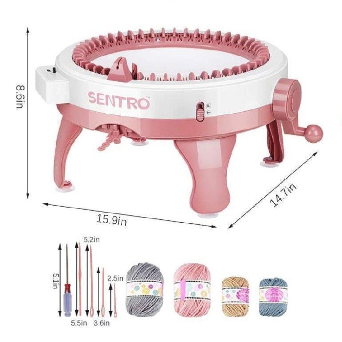 48針編み機、スマートウィービング織機編み機、DIYハンドローテーション織機キット、列カウンター付き、大人の子供向け